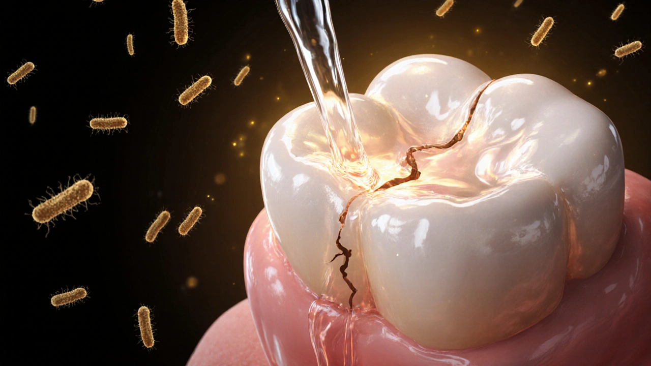 Zubní kompozit zapečetuje prasklinu, blokující bakterie