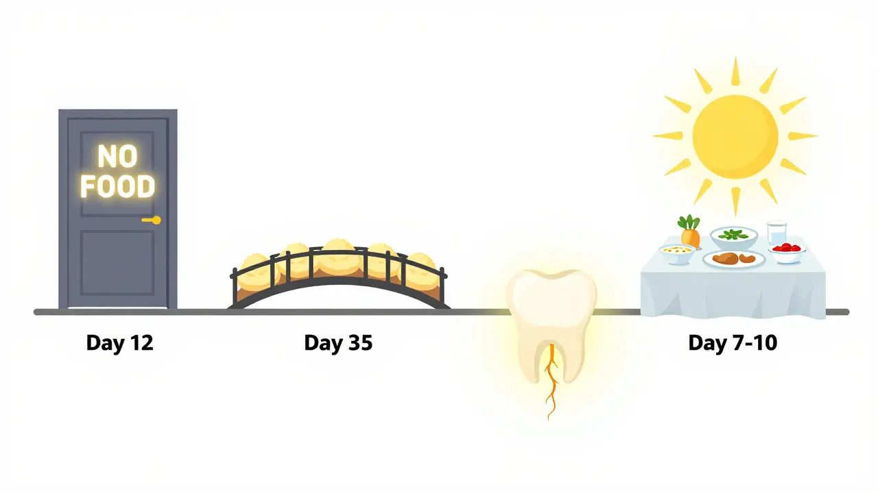 Cesta zahojování po vytažení zubu: od zákazu jídla přes měkké potraviny k obnově běžné stravy.