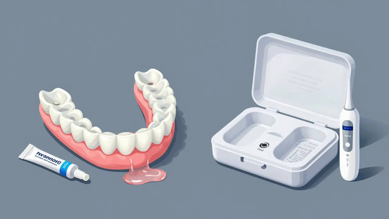 Porovnání levné a kvalitní sady na bělení zubů s viditelným rozdílem v kvalitě.