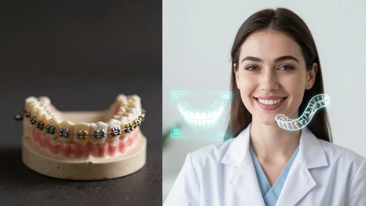 Srovnání zastaralých sádrových otisků s moderní digitální simulací úsměvu.