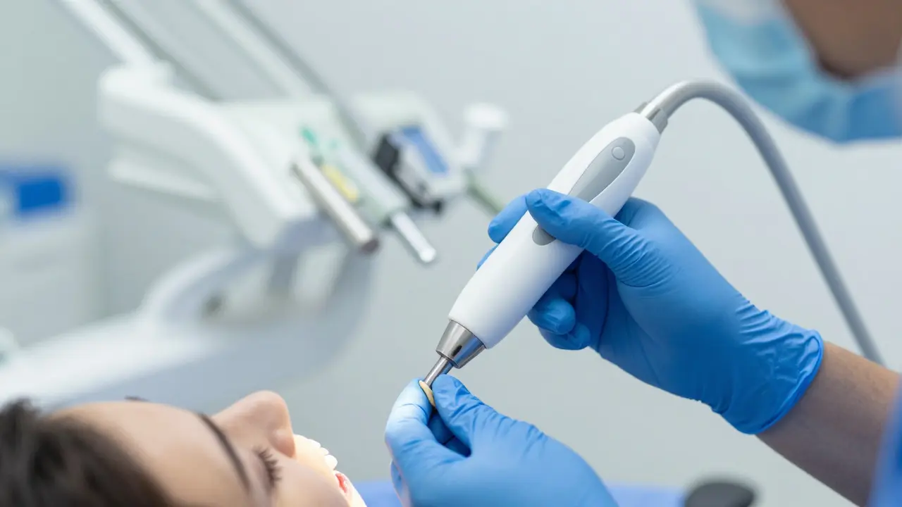 Profesionální čištění zubů u hygienistky