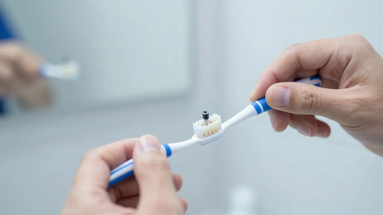 Čištění zubních implantátů mezizubním kartáčkem